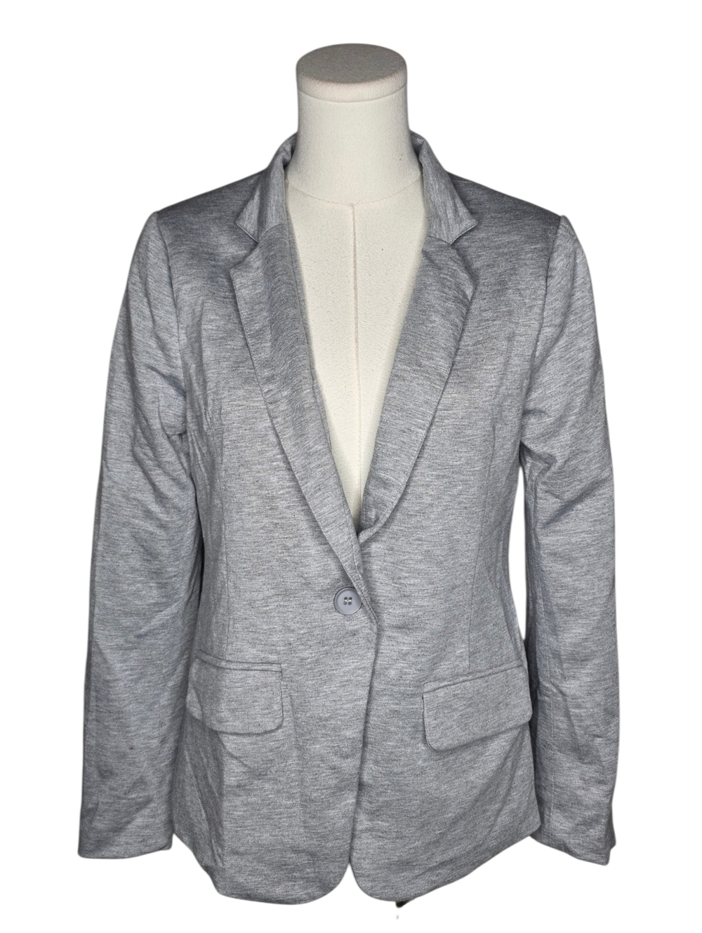 Eden Society Gray Knit Blazer Stretch Lined Office Career Jacket S